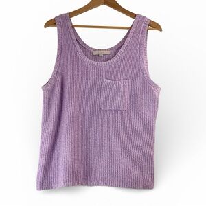Loft Soft Ribbed Knit Tank Top XL Lavender Lilac